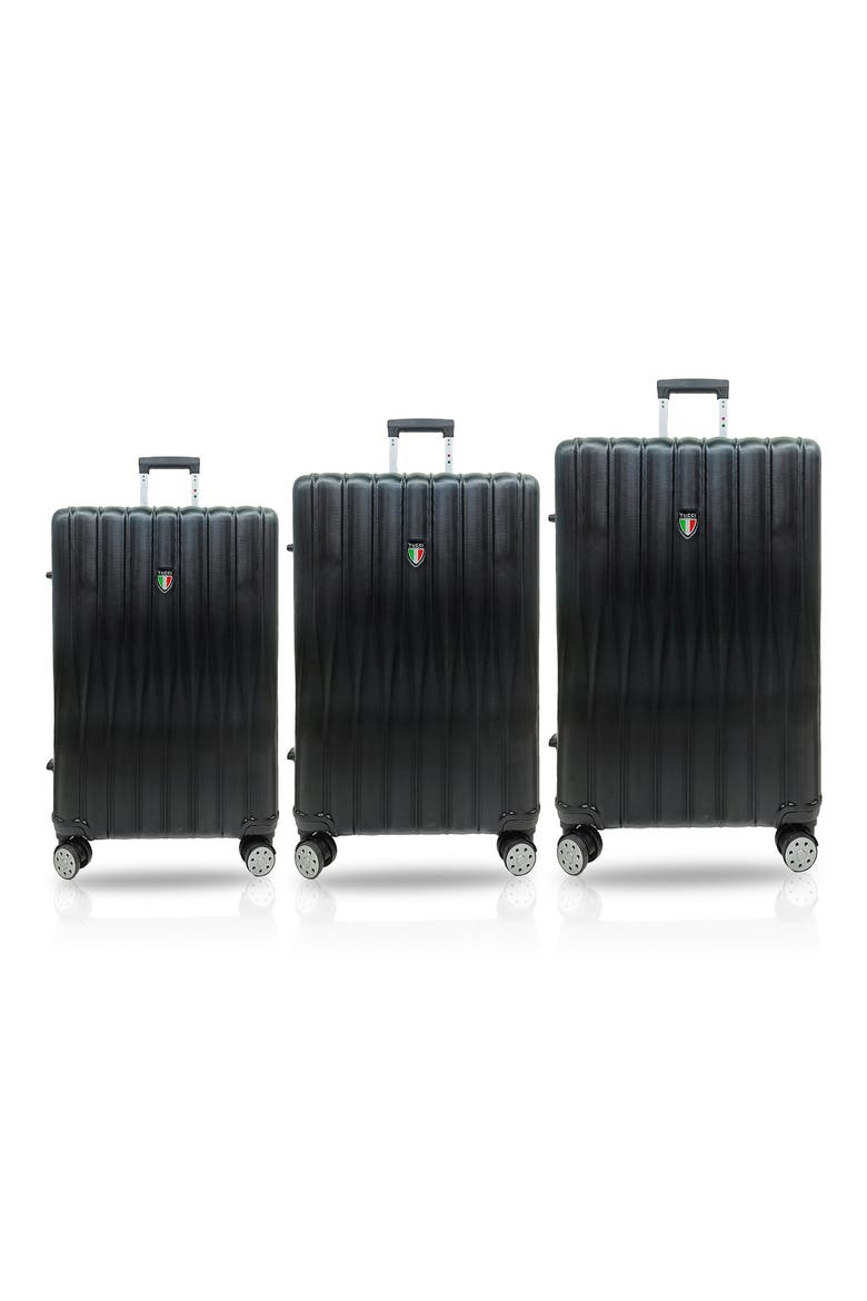 Baratro Hardshell 3-Piece Spinner Luggage Set, Main, color, BLACK