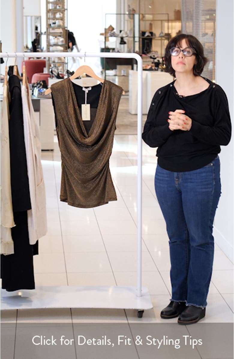 Consuela Metallic Sleeveless Plunge Neck Top, sales video thumbnail