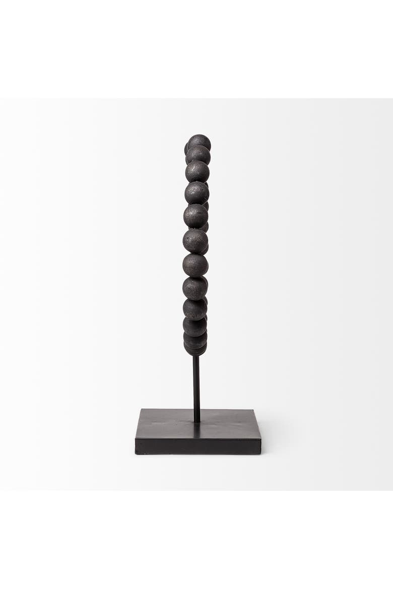 Tulane Beaded Broken Sphere Decorative Object, Alternate, color, Black