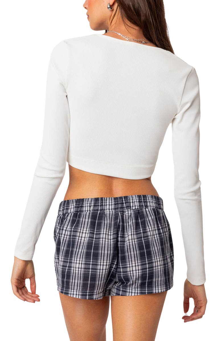 EDIKTED Milady Rib Crop Top, Alternate, color, White