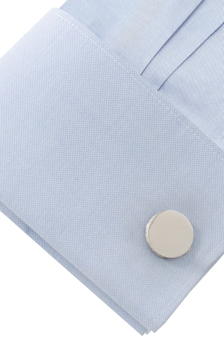 Cufflinks, Inc. Engravable Stainless Steel Cuff Links, Alternate, color, Silver