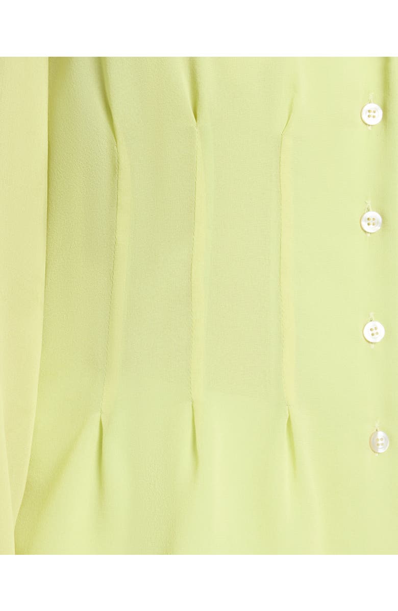 Santorelli WINNIE Long Sleeve Buttoned Blouse in Silk Georgette, Alternate, color, Pistachio