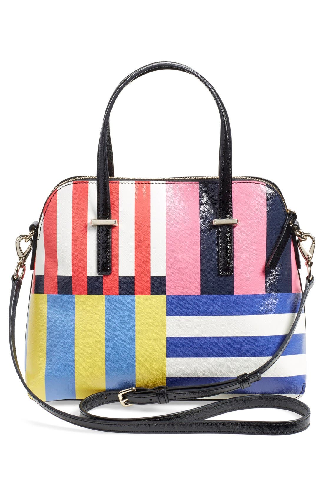 Kate Spade New York 'flag stripes maise' satchel, Alternate, color, 