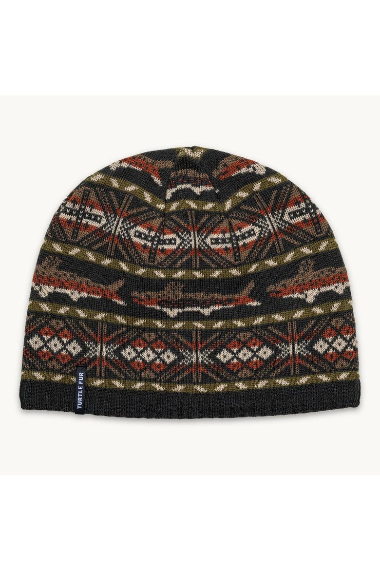 Merino Wool Trout Beanie, Main, color, Forest