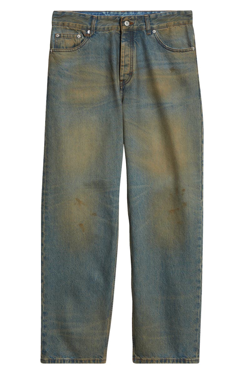 Jacquemus Le De-Nîmes Berger Straight Leg Jeans, Alternate, color, Distressed Blue/ Tabac