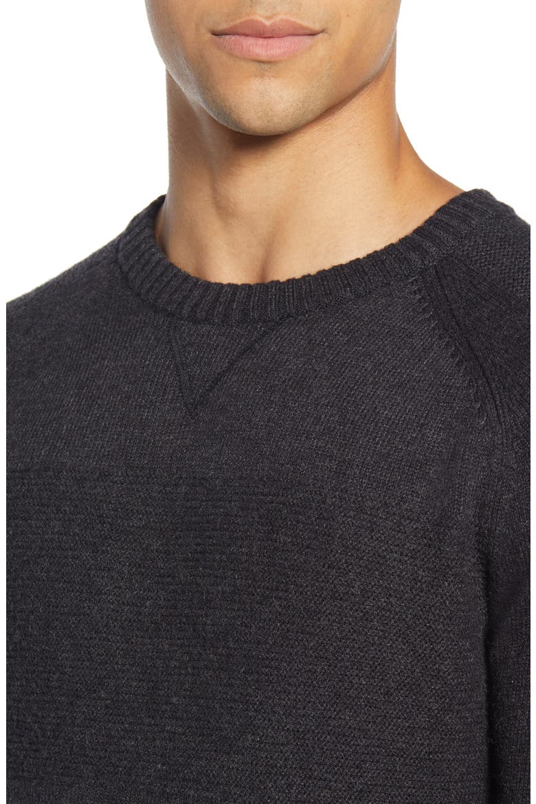Ripple Ridge Crewneck Sweater, Alternate, color, CHARCOAL HEATHER