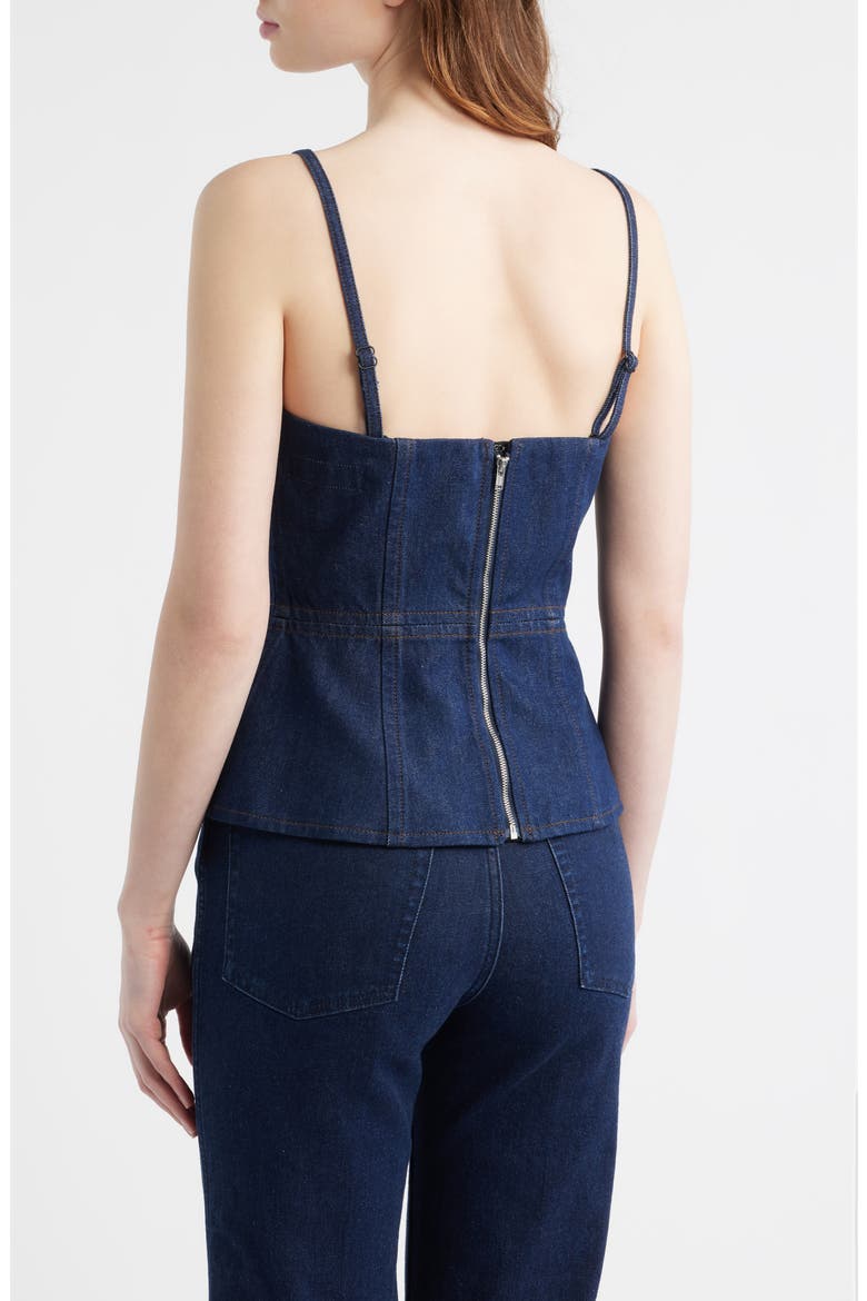 Isabella Denim Peplum Top, Alternate, color, MIDNIGHT RINSE