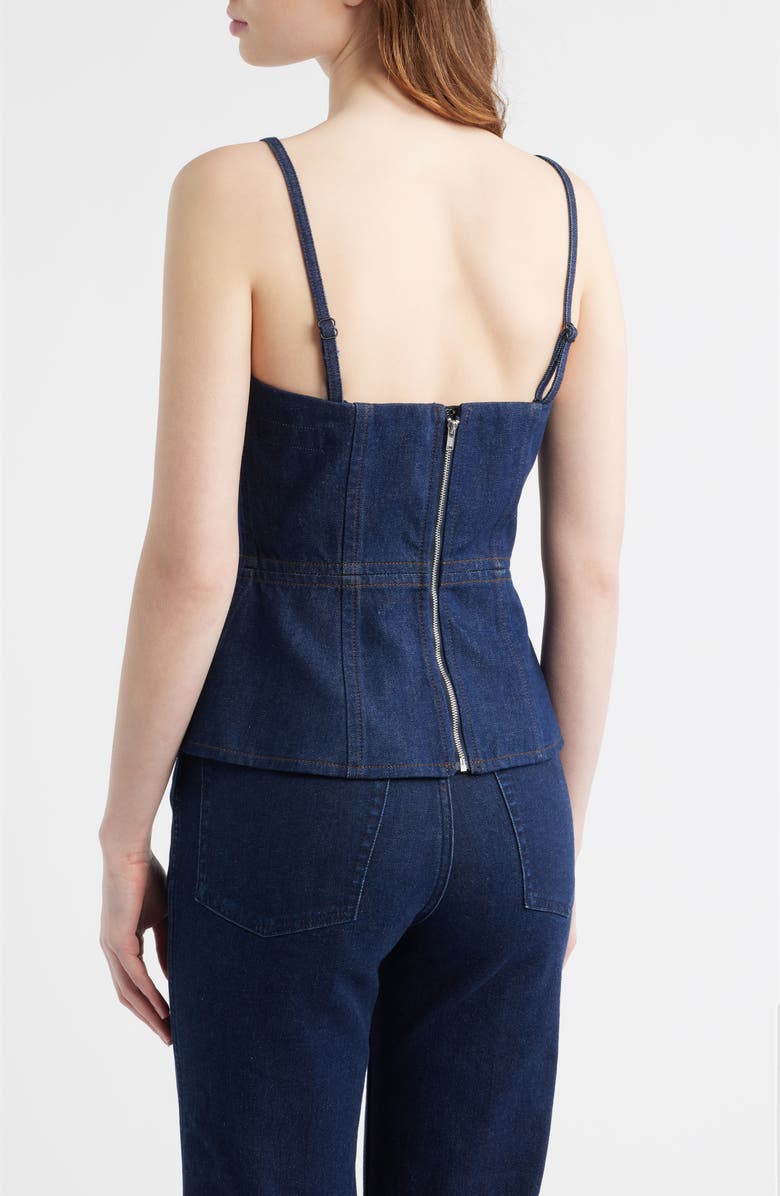 rag & bone Isabella Denim Peplum Top, Alternate, color, Midnight Rinse