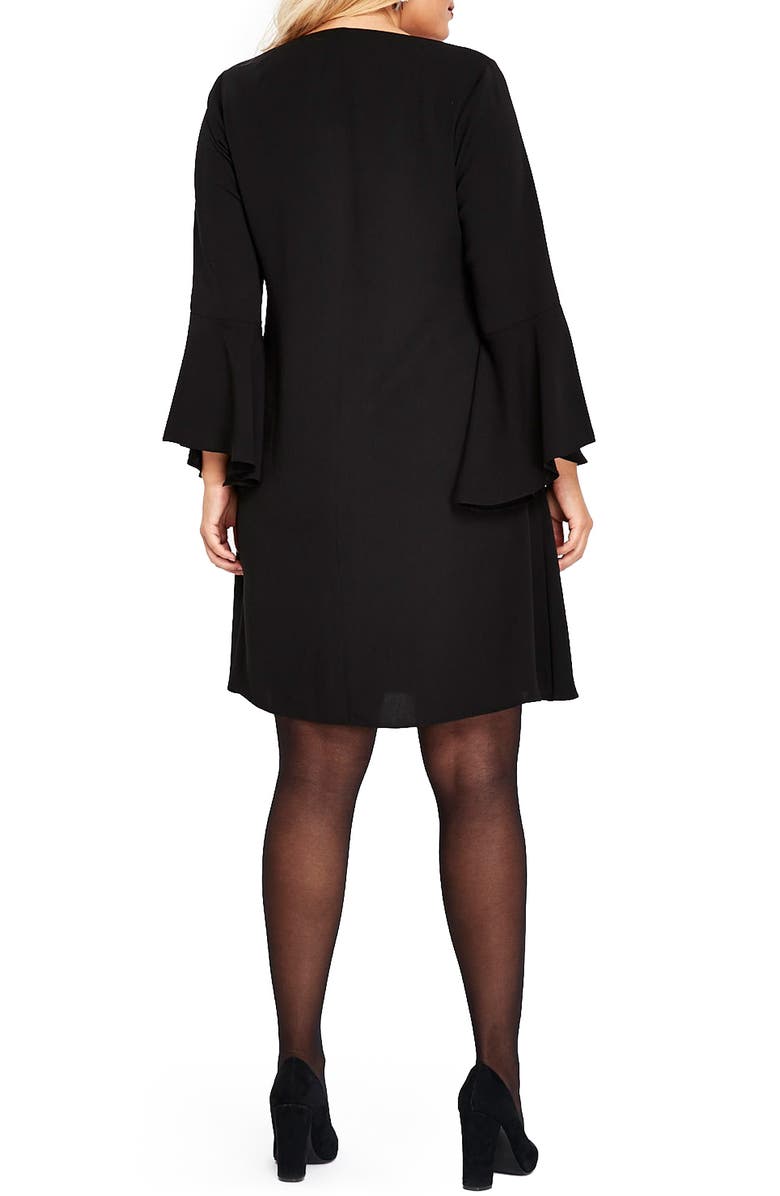 Evans Bell Sleeve A-Line Dress, Alternate, color,
