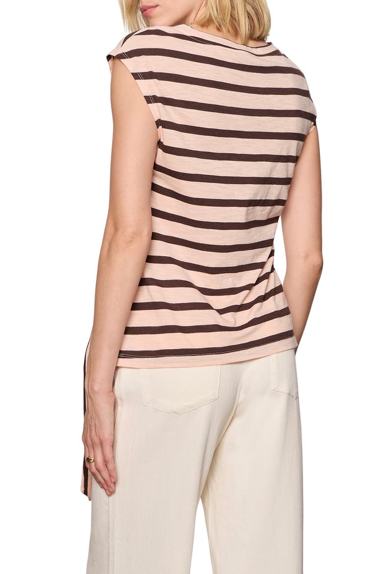 Side Tie Organic Cotton Blend T-Shirt, Alternate, color, BLEACHED PINK/ RICH SOIL