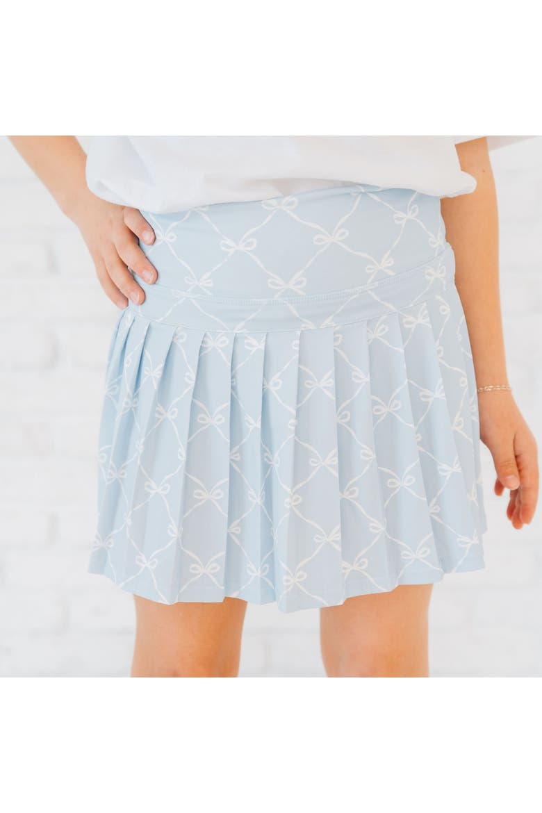 Sky Blue Bow Trellis Athletic Skort, Alternate, color, Powder Blue