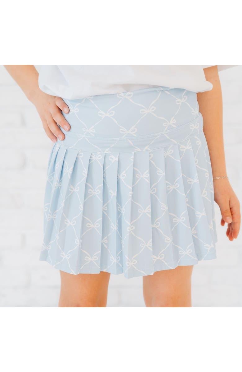 Sweet Wink Sky Blue Bow Trellis Athletic Skort, Alternate, color, Powder Blue
