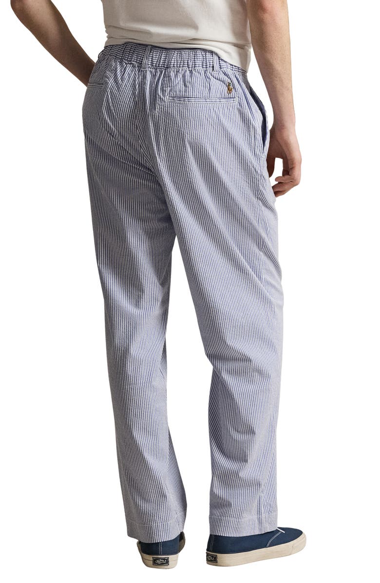 Polo Ralph Lauren Prepster Relaxed Fit Easy Pleated Stretch Cotton Pants, Alternate, color, Blue And White Seersucker