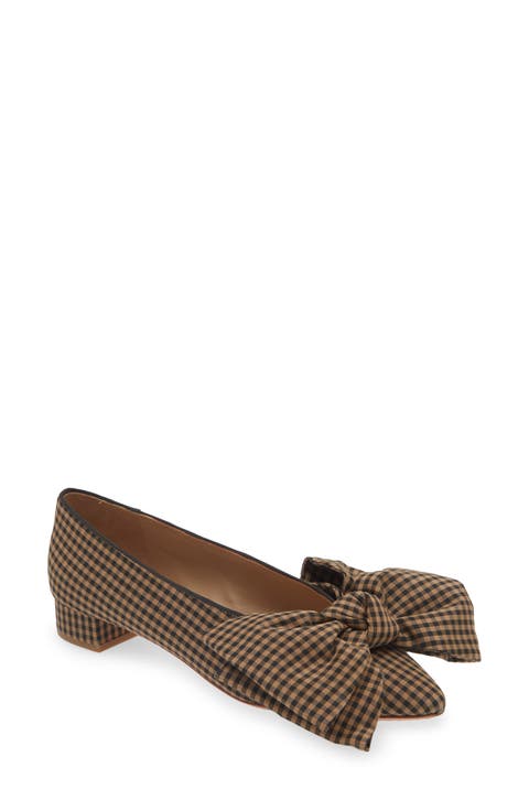 Noa Bow Pointed Toe Block Heel Pump (Women)