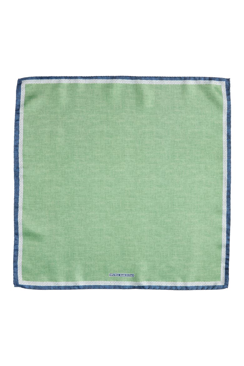 Silk Pocket Square, Alternate, color, GREEN