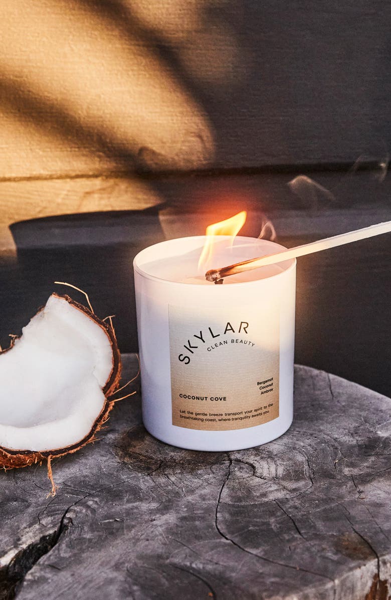 Skylar Coconut Cove Scented Candle, Alternate, color, 