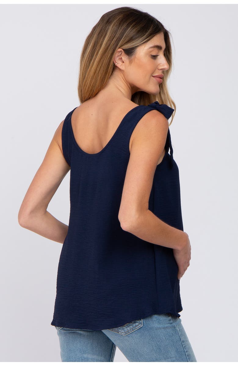 PinkBlush Blue Shoulder Bow Tank Top, Alternate, color, Navy Blue
