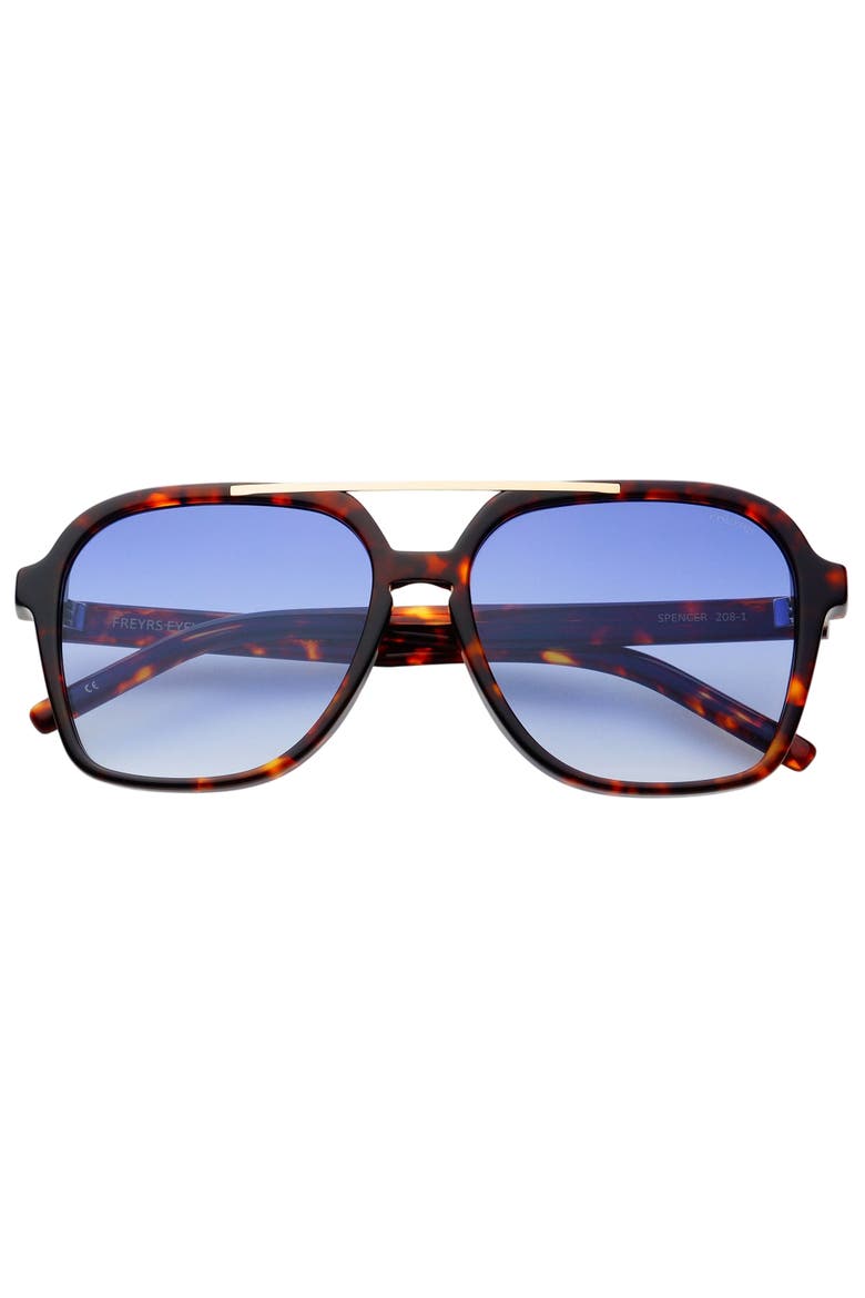 Spencer Aviator Sunglasses, Main, color, Tortoise / Blue