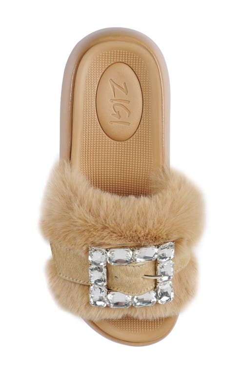 Zigi Fab Faux Fur Platform Sandal In Neutral