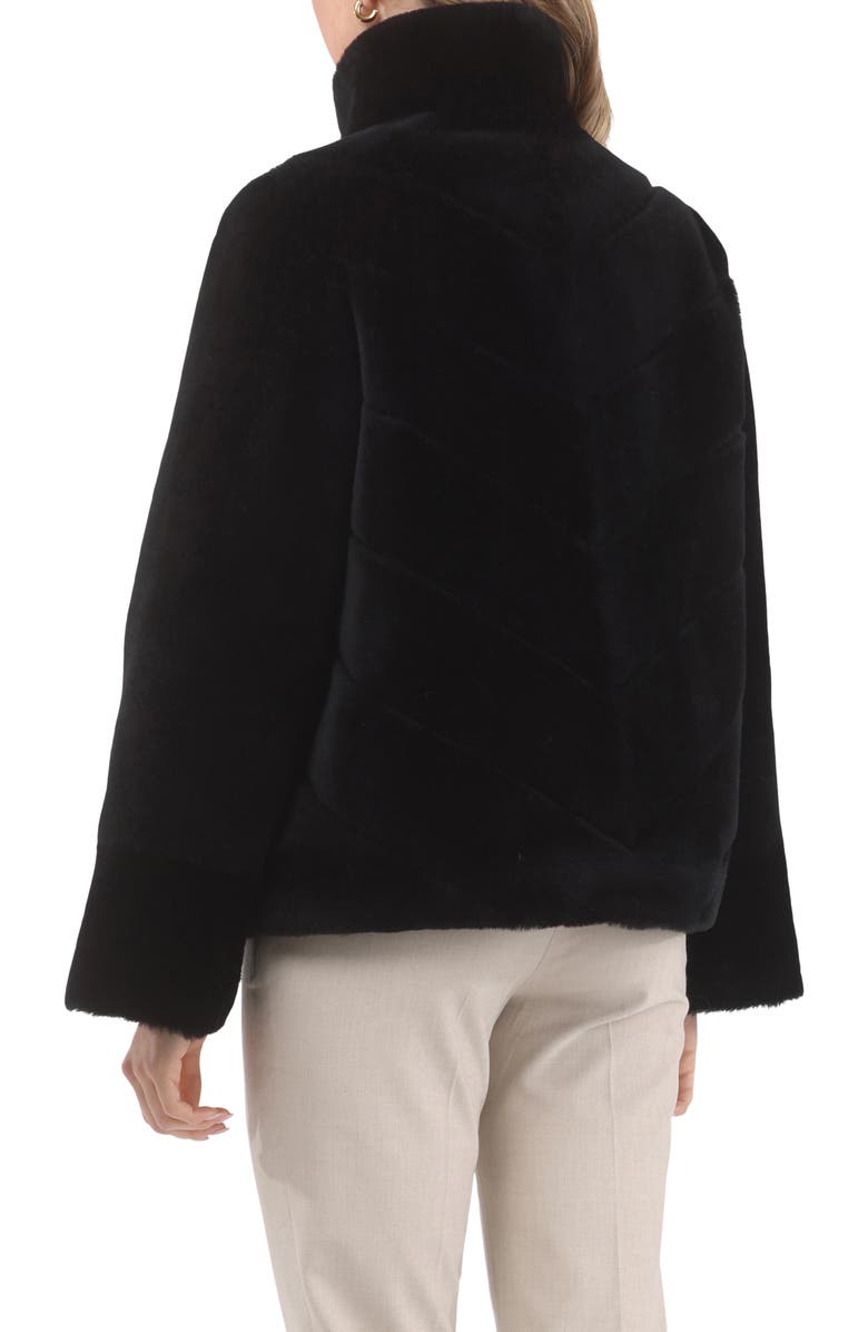 GORSKI Genuine Shearling Reversible Chevron Jacket and Horizontal Bottom, Alternate, color, Black/Black