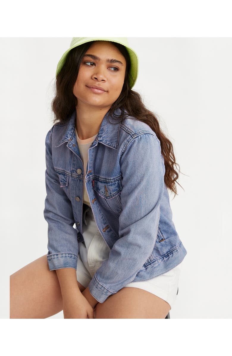 Levi's<sup>®</sup> Ex-Boyfriend Denim Trucker Jacket, Alternate, color,