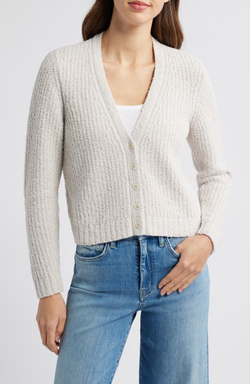 Eileen Fisher V-neck Organic Cotton Blend Cardigan In Bone