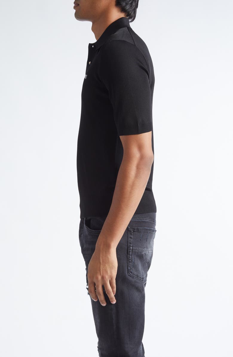 AMIRI Spirit Logo Embroidered Polo, Alternate, color, Black