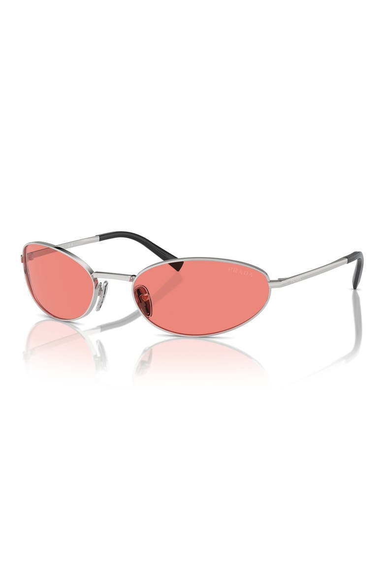 59mm Oval Sunglasses, Alternate, color, SILVER