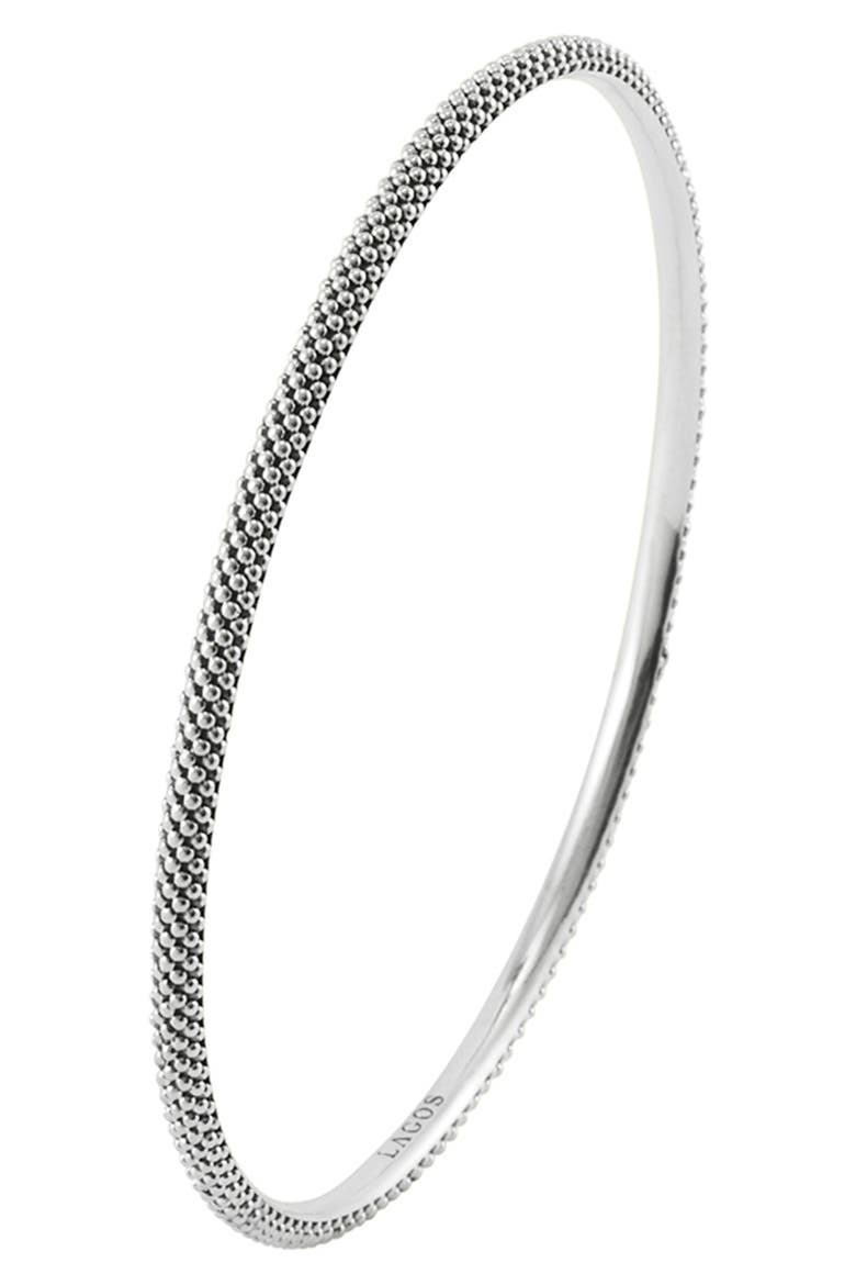 Caviar Bangle, Alternate, color, STERLING SILVER