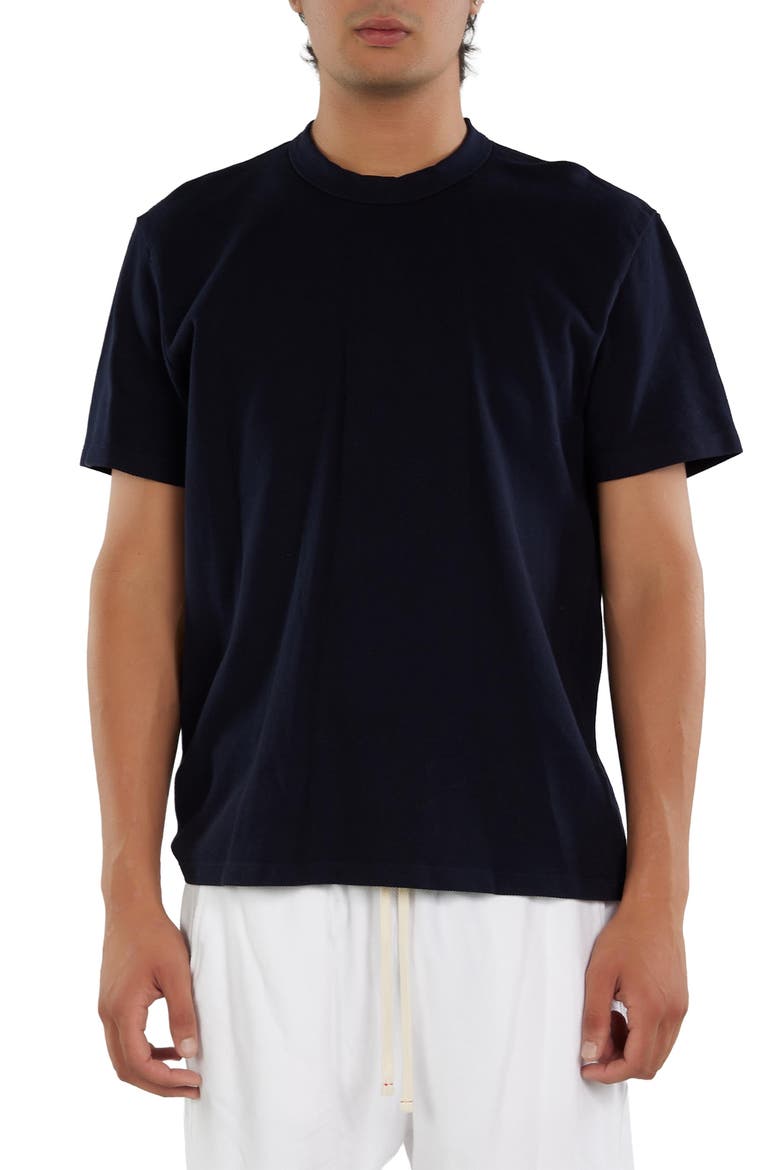 Pique Binded Neck Tee, Main, color, Navy