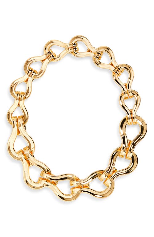 Lele Sadoughi Entwined Buckle Collar Necklace In Gold