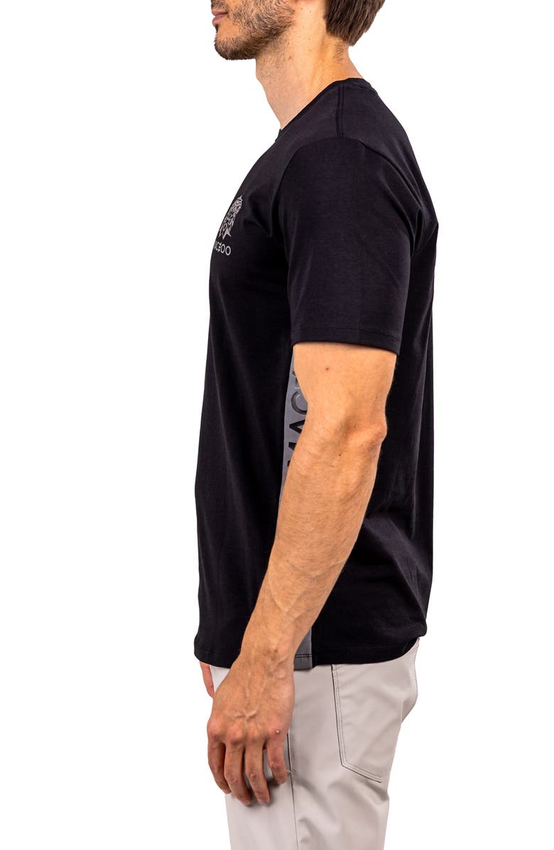 Maceoo Insignia Black Allover Logo Stretch Cotton T-Shirt, Alternate, color, 
