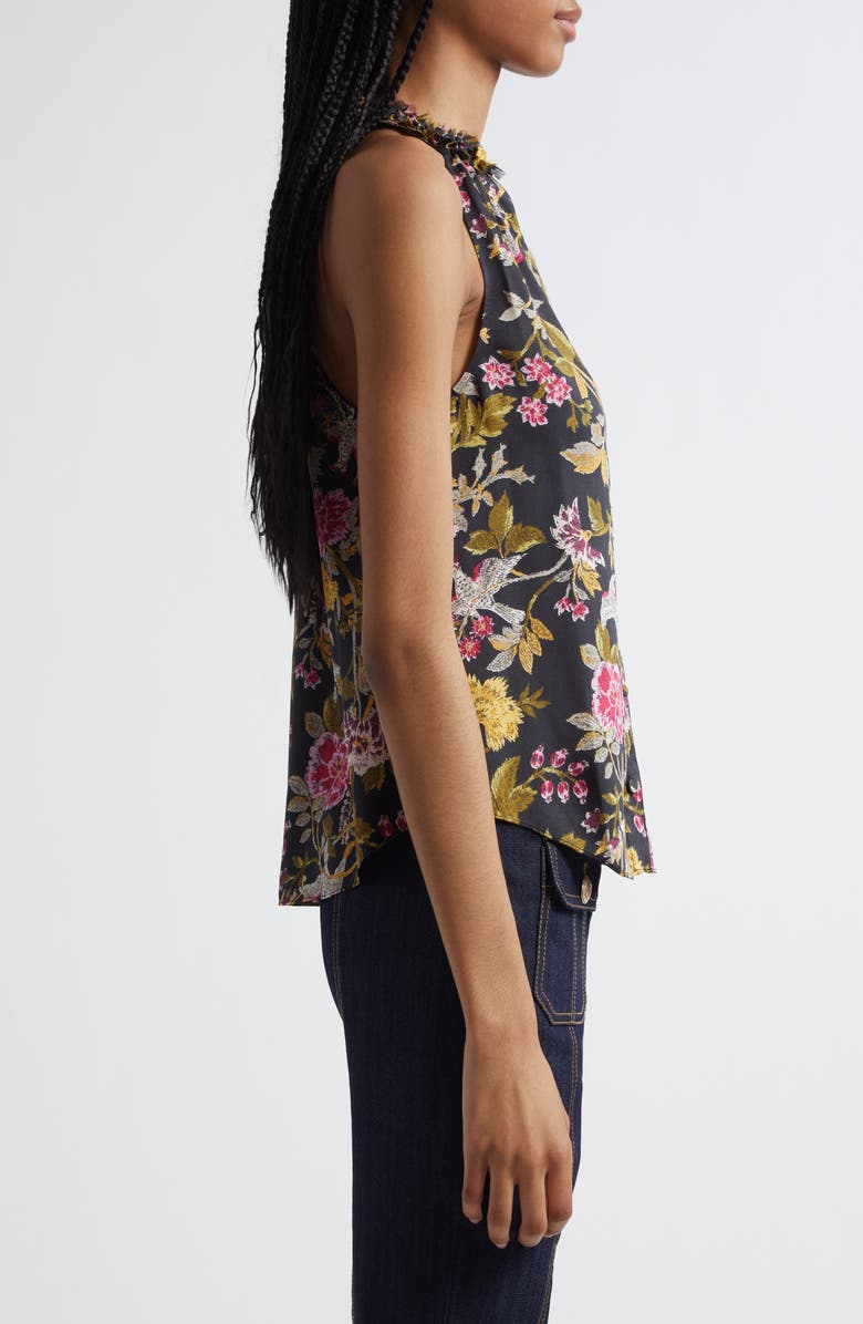 Cinq à Sept Hannah Jessie Floral Sleeveless Silk Top, Alternate, color, Black Multi