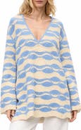 SAACHI Scallop Crochet Tunic Sweater