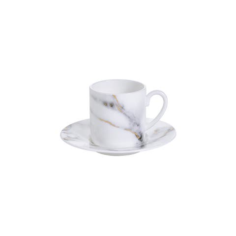 Marble Venice Fog Espresso Cup & Saucer