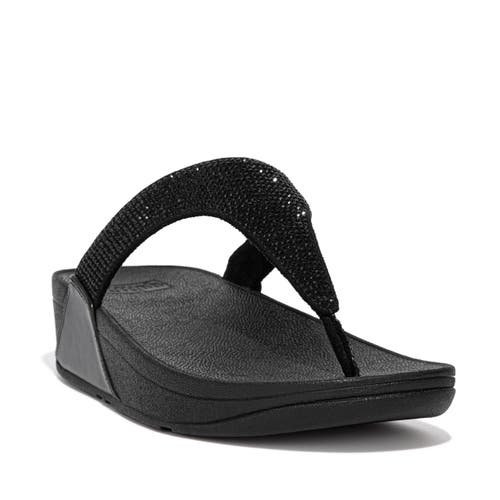 Fitflop Lulu Crystal Embellished Toe-post Sandals In Black