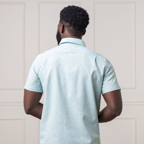 Hope & Henry Linen Short Sleeve Button Down Shirt In Tea Room Floral