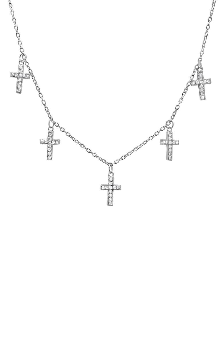 Sterling Silver Dangling Cross Necklace, Main, color, SILVER