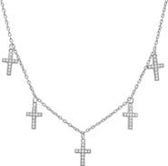 Queen Jewels Sterling Silver Dangling Cross Necklace
