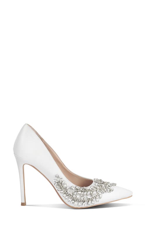 London Rag Ashlyn Crysal Leaf Pump In White