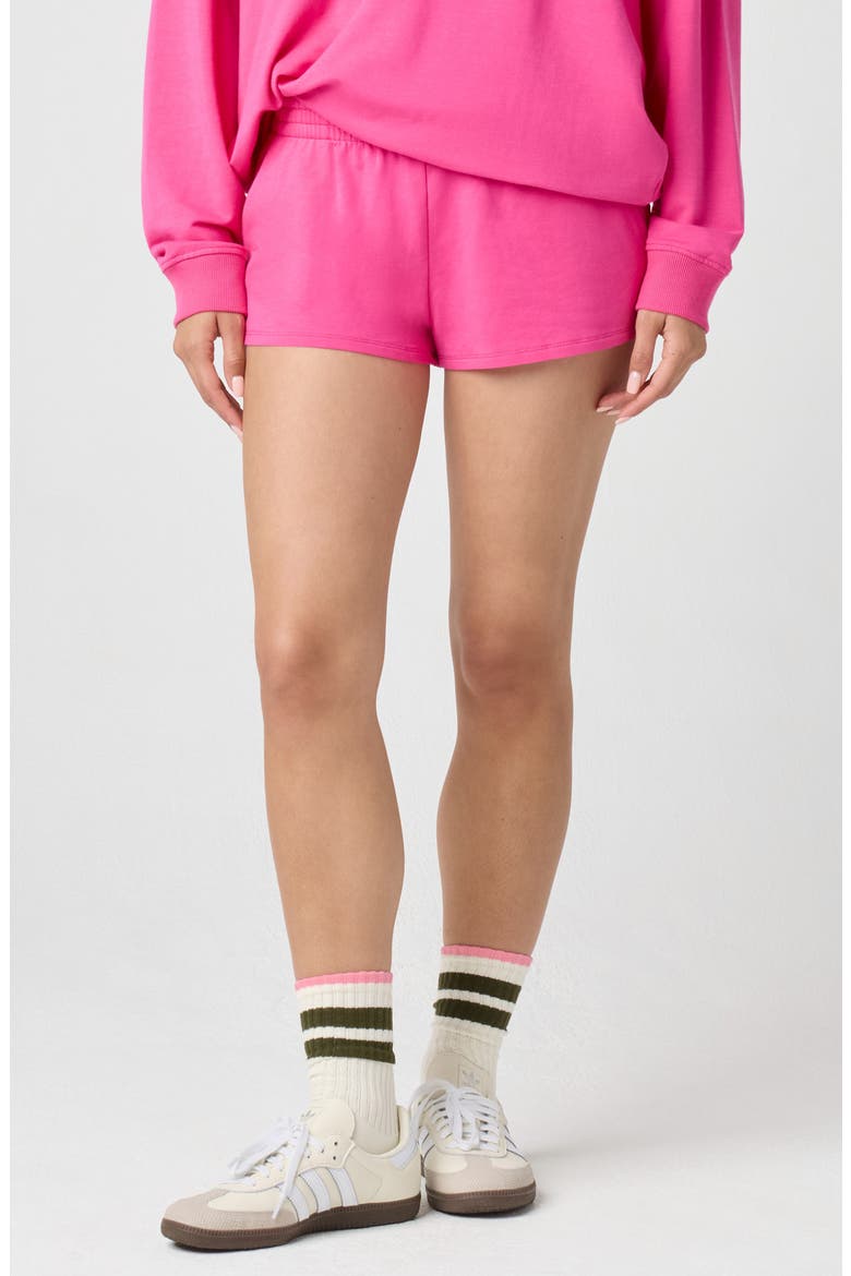 Sporty French Terry Sweat Shorts, Main, color, FUCHSIA