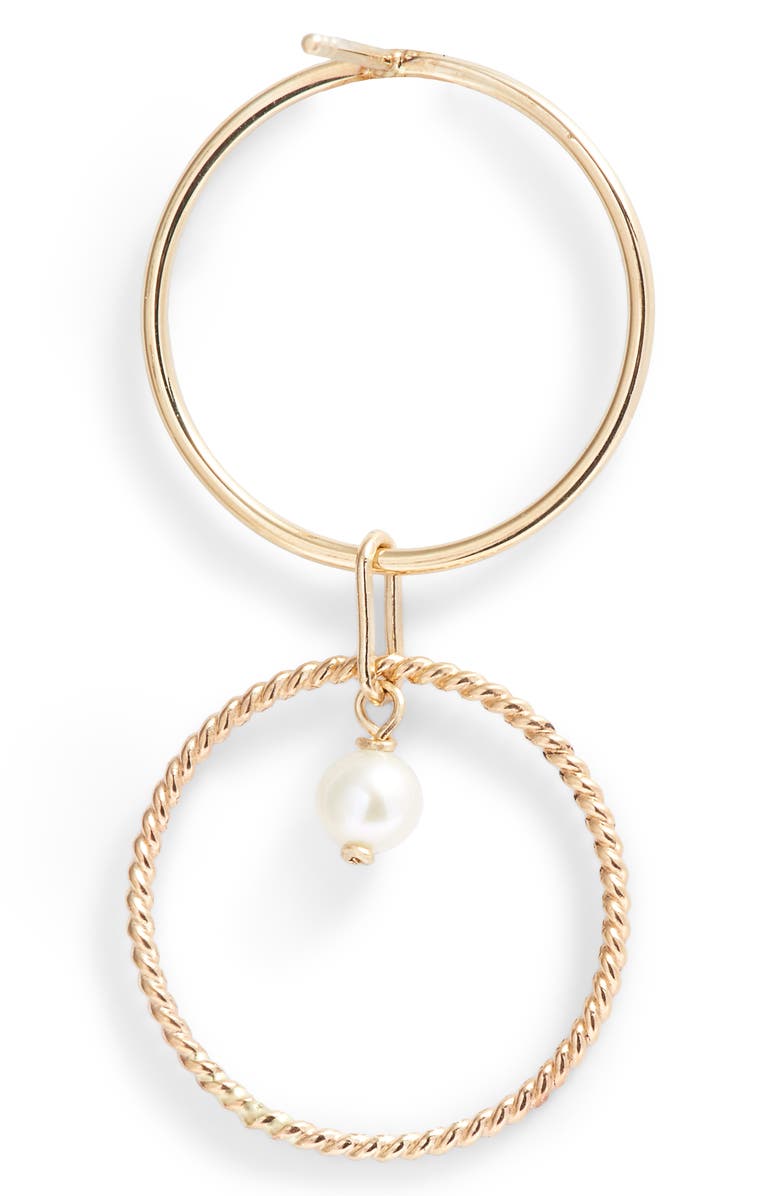 Poppy Finch Pearl Double Hoop Earrings, Alternate, color,