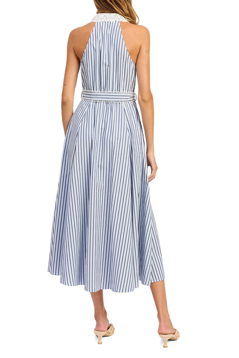 Clara Stripe Sleeveless Midi Shirtdress, Alternate, color, SKY NAVY IVORY