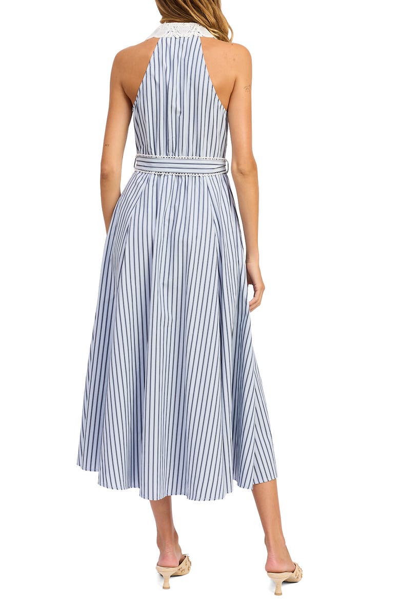 En Saison Clara Stripe Sleeveless Midi Shirtdress, Alternate, color, Sky Navy Ivory