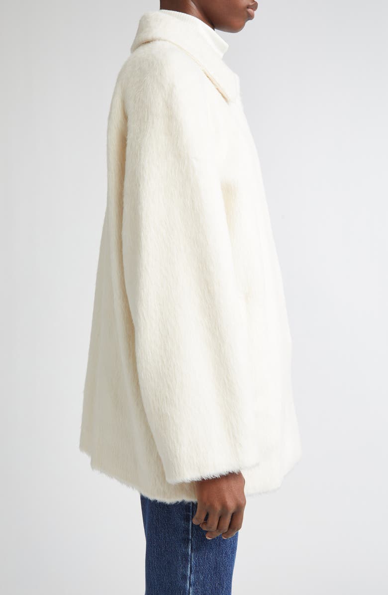 LOULOU DE SAISON Jakob Wide Fit Alpaca & Wool Short Jacket, Alternate, color, Ivory