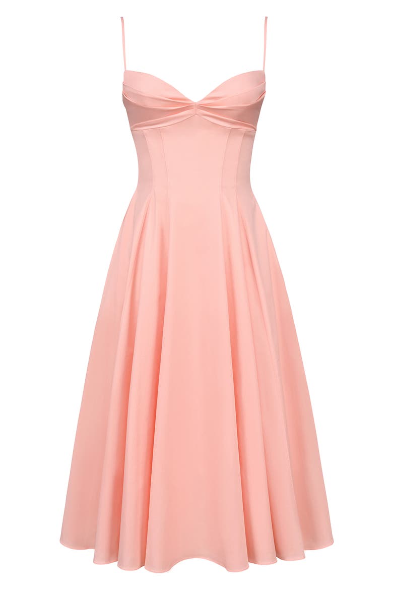 Dahlia Stretch Pima Cotton Cocktail Dress, Alternate, color, PEACH