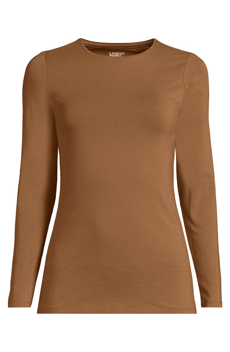 Lands
 End Plus Size Lightweight Jersey Skimming Long Sleeve Crew Neck T-shirt, Alternate, color, 