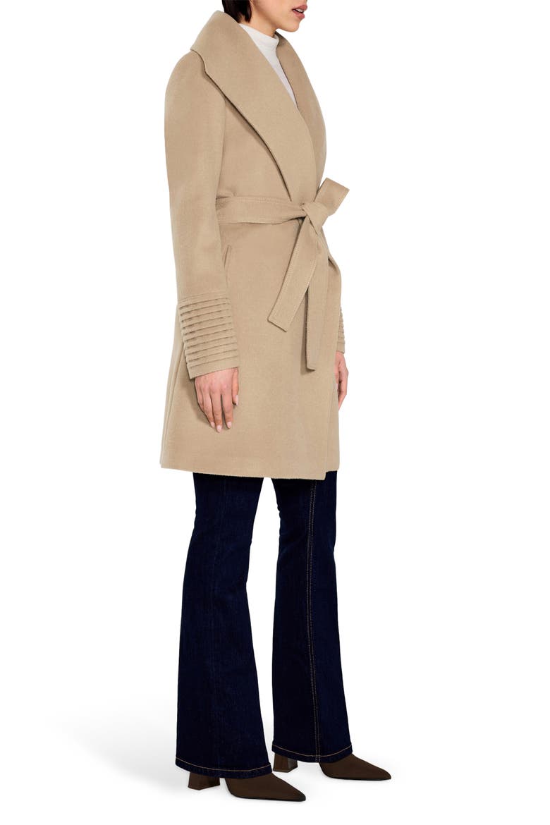 Shawl Collar Alpaca & Wool Coat, Alternate, color, CAMEL