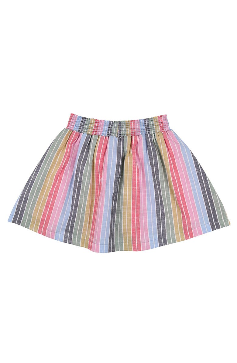 Lilly + Sid Organic Cotton Rainbow Stripe Print Skirt, Alternate, color, Multi