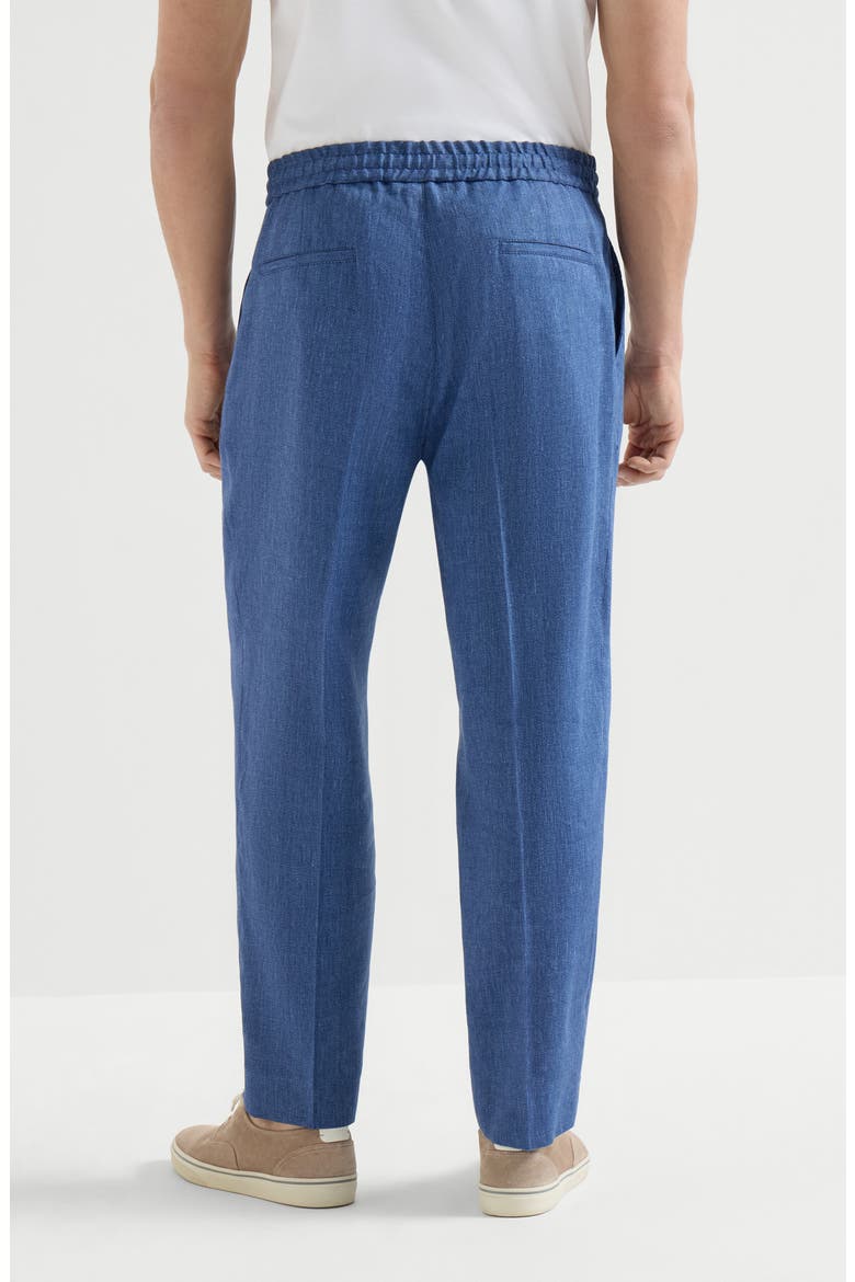 Trousers with drawstring and double pleats, Alternate, color, Denim